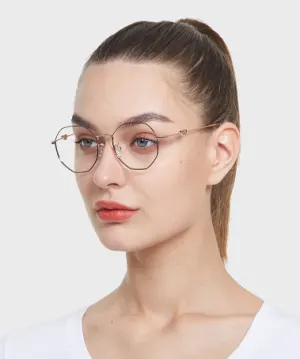 Megan pink   Metal  Eyeglasses, model view