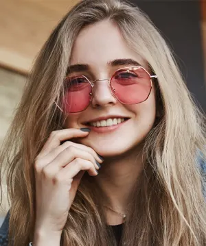 Megan rose gold   Metal  Eyeglasses, model view