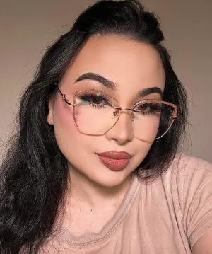 Shahlaa rose gold   Metal  Eyeglasses, model view