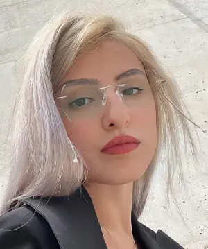 Bling silver   Metal  Eyeglasses, model view