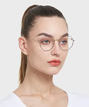 Megan pink   Metal  Eyeglasses, model view