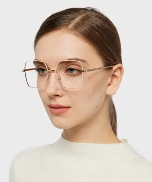 Alona champagne   Metal  Eyeglasses, model view
