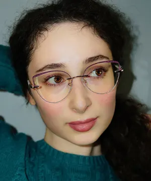 Glamour purple silver   Metal  Eyeglasses, model view