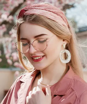 Hailey rose gold   Metal  Eyeglasses, model view