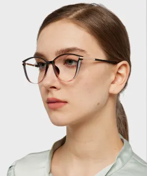 Darleen black pink   Plastic  Eyeglasses, model view
