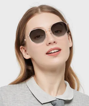 Megan rose gold   Metal  Sunglasses, model view