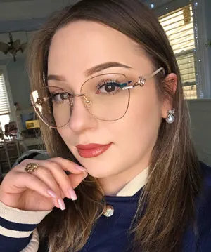 Eliza rose gold   Metal  Eyeglasses, model view