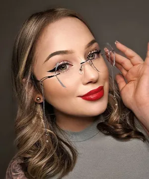 Bling silver   Metal  Eyeglasses, model view