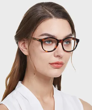 Eva warm tortoise   Acetate  Eyeglasses, model view