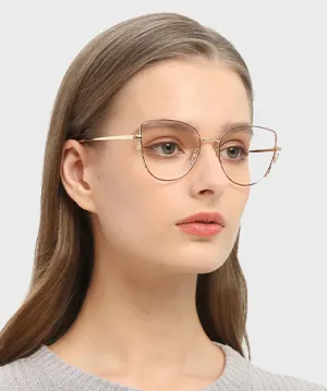 Hailey red   Metal  Eyeglasses, model view