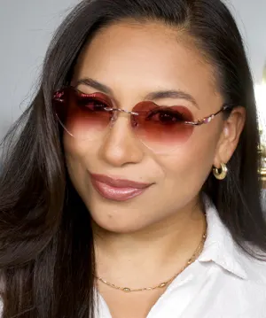 Loving rose gold   Metal  Sunglasses, model view