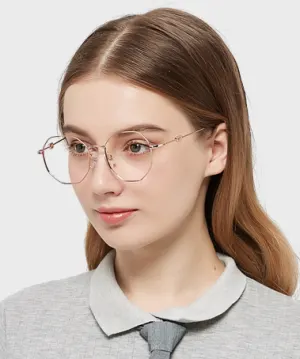 Megan rose gold   Metal  Eyeglasses, model view