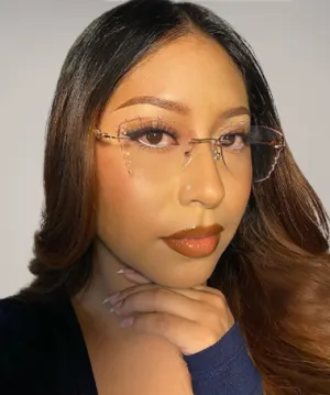 Clear Butterfly rose gold   Metal  Eyeglasses, model view