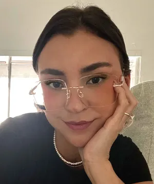 Pure rose gold   Metal  Eyeglasses, model view