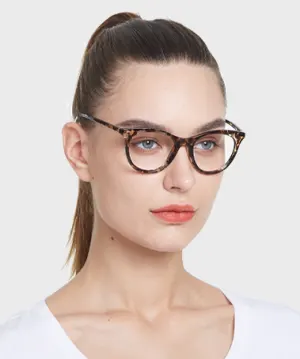Icey yellow tortoise   Plastic  Eyeglasses, model view
