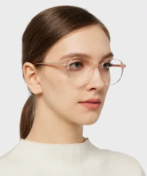 Lina pink clear   Plastic  Eyeglasses, model view