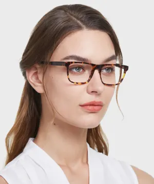 Jennifer warm tortoise   Plastic  Eyeglasses, model view