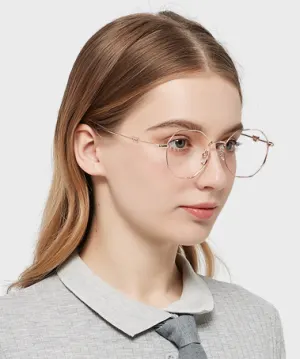 Megan rose gold   Metal  Eyeglasses, model view