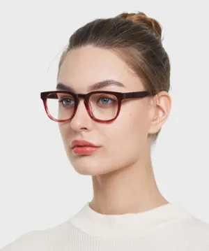 Daphne red   Acetate  Eyeglasses, model view