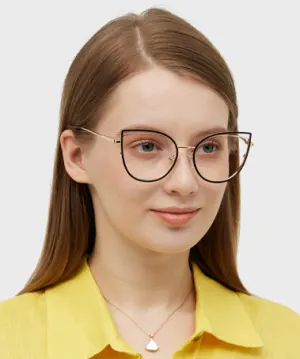 Romy black gold   Metal  Eyeglasses, model view
