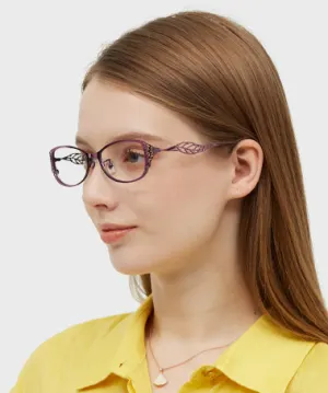 Leaf purple   Metal  Eyeglasses, model view