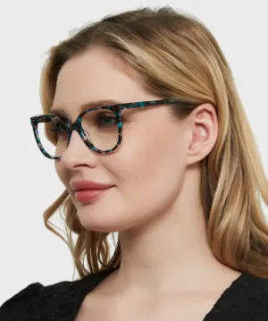 Rosanna blue tortoise   Acetate  Eyeglasses, model view