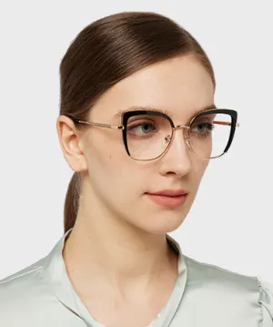 Falisha black gold   Plastic  Eyeglasses, model view