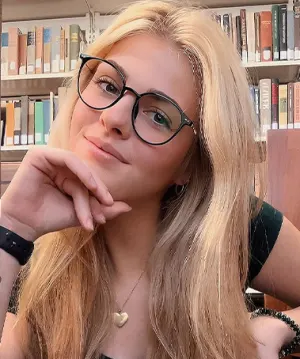 Leona black   Plastic  Eyeglasses, model view