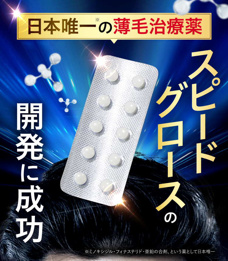 日本唯一の薄毛治療薬スピードグロースの開発に成功