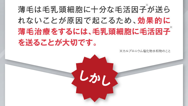 ご存知ですか？薄毛を治療するには毛乳頭細胞に発毛因子を届けることが必要不可欠！