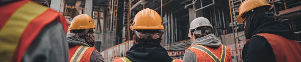 Construction crew waiting around until equipment shows up on the jobsite