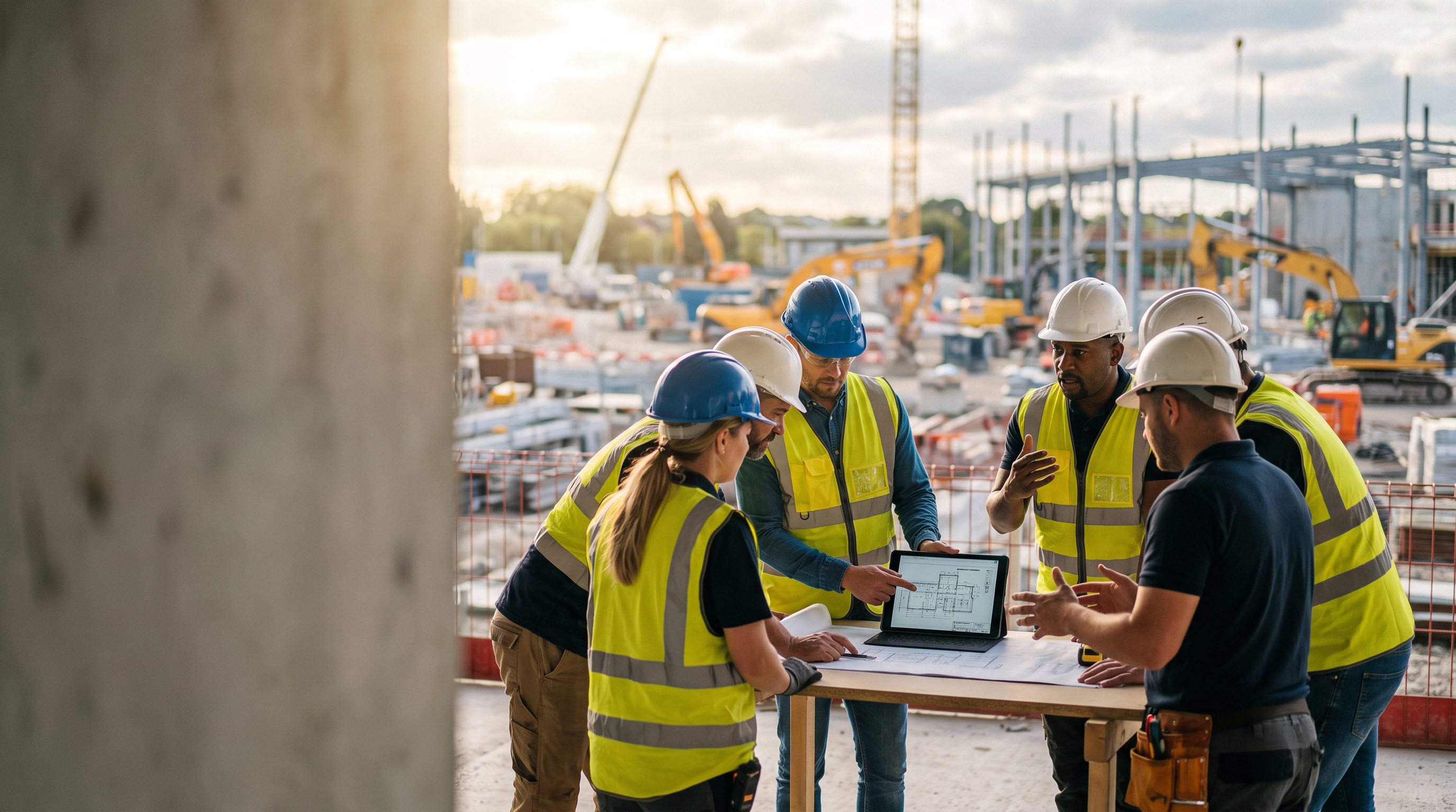 Contractors working through solving a problem