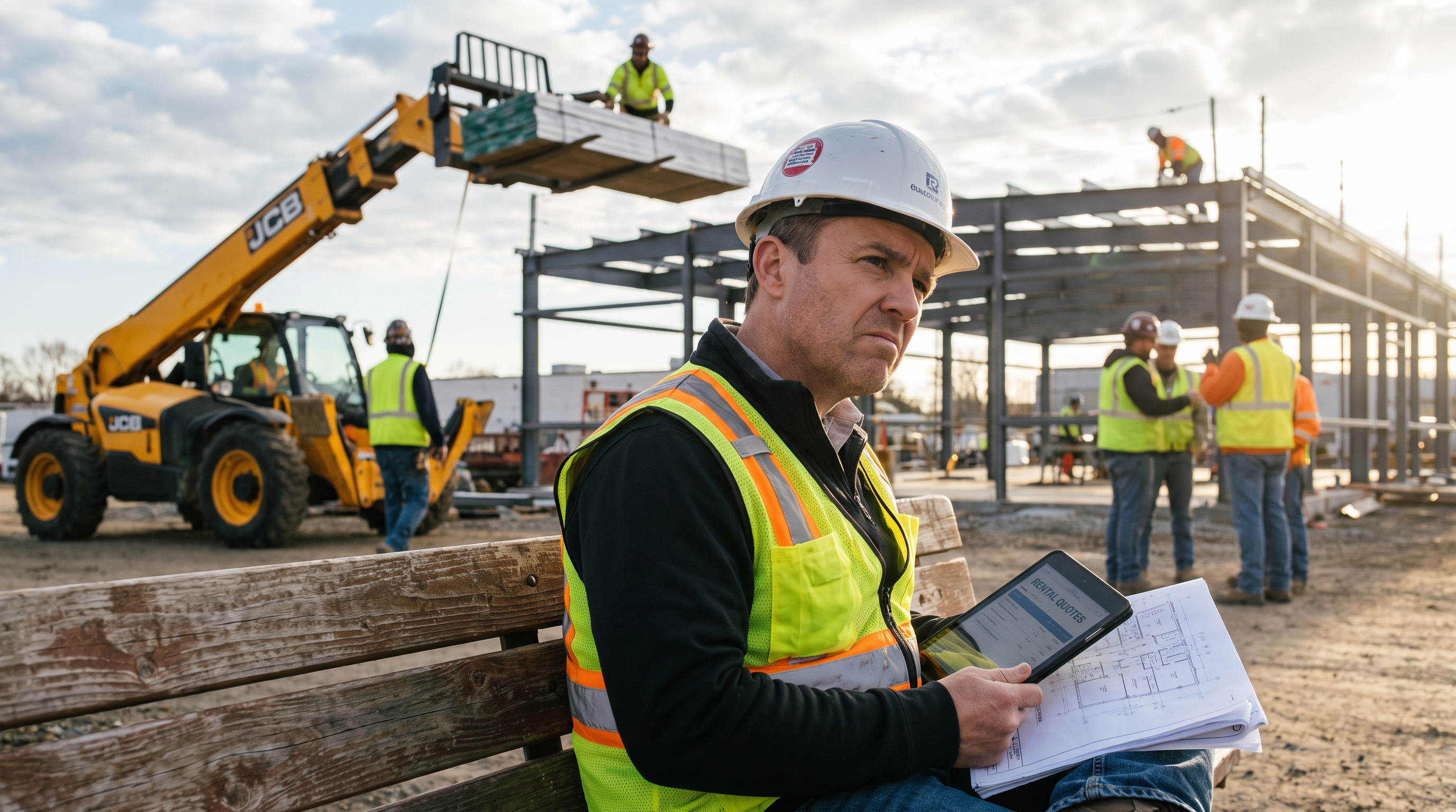 Framing contractor with telehandler
