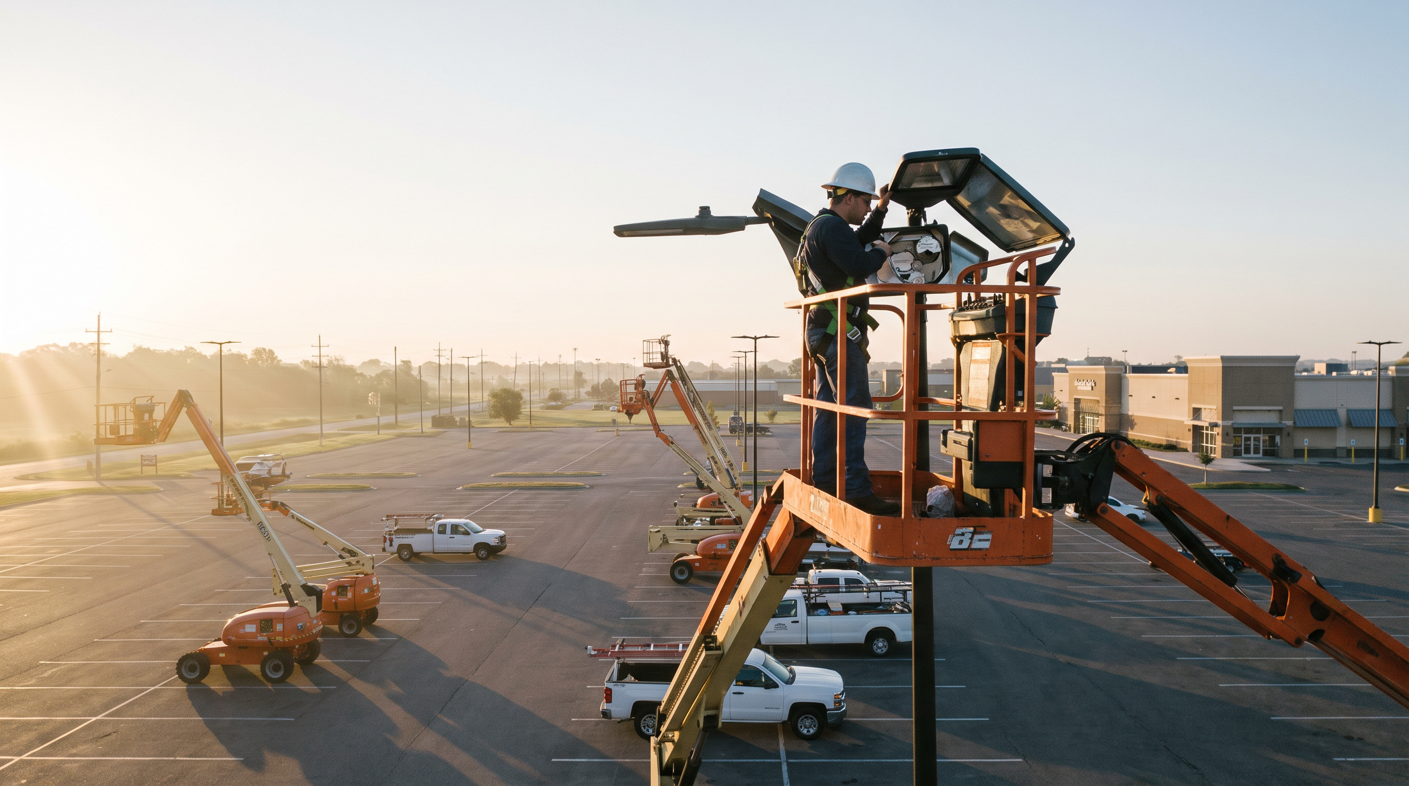 Operating lifts in a parking lot