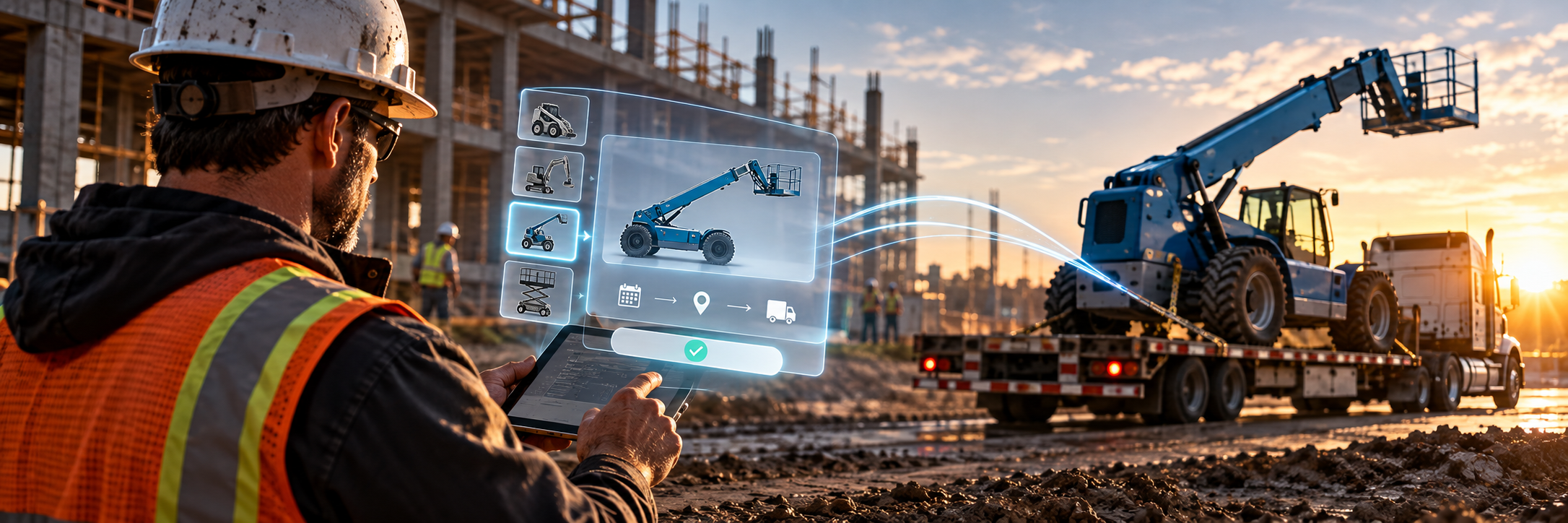 AI agent booking construction equipment rental