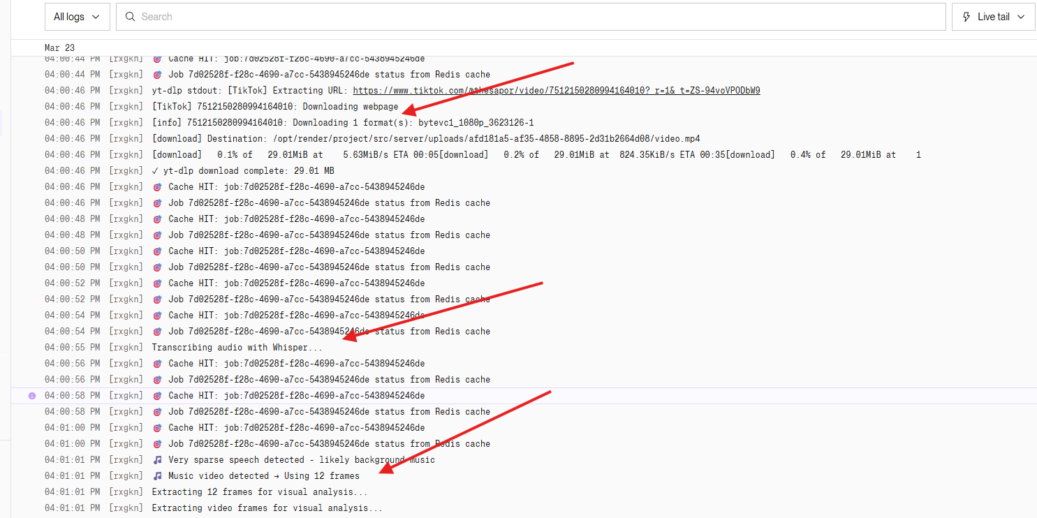 First stage of the app extracting 12 frames for analysis — Garde's fallback pipeline when audio is unusable