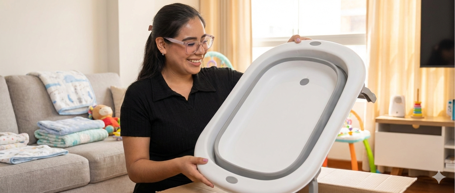 Mama feliz recibiendo su pedido