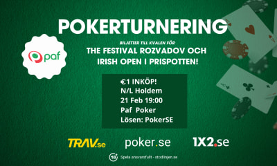 Erbjudande: Spela poker med oss! - Kvalbiljetter till The Festival och Irish Open i potten!