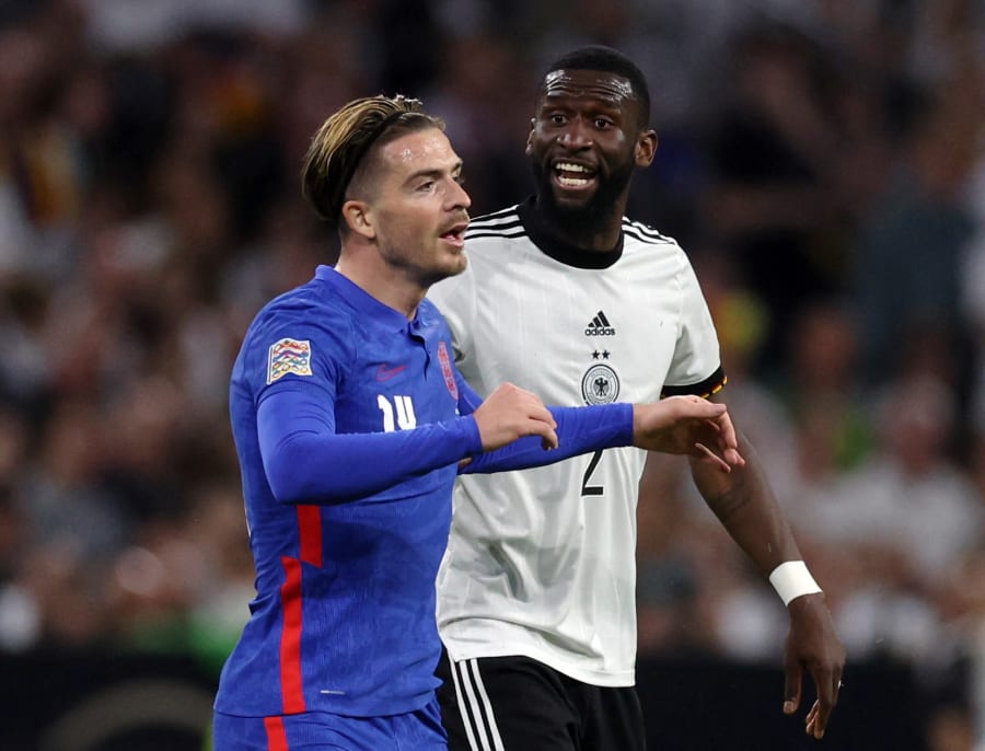 Jack Grealish och Antonio Rüdiger