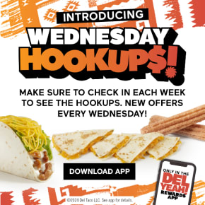 Graphic text at the top reads 20 under $2 menu. Below are four menu item photos with text labels. The labelled menu items are Strawberry Sprite®, Chicken Tacos Del Carbon, Chicken Cheddar Rollers, and the Snack Queso Quesadilla. Below is a text in a box that reads view full menu. Fine print underneath states: Price and participation may vary. ©2023 The Coca-Cola Company. “Sprite” is a registered trademark of the Coca-Cola Company.