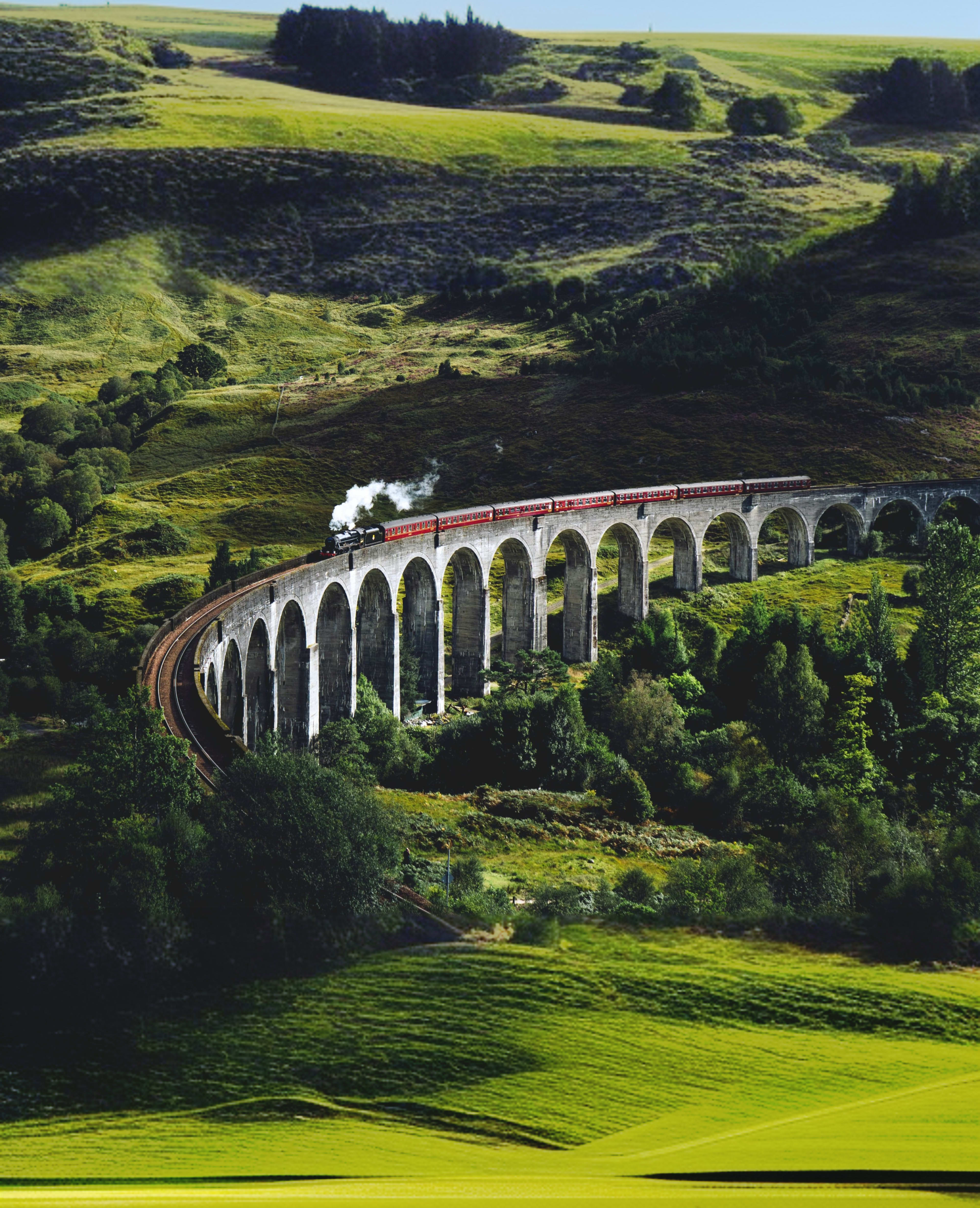 Train on bridge