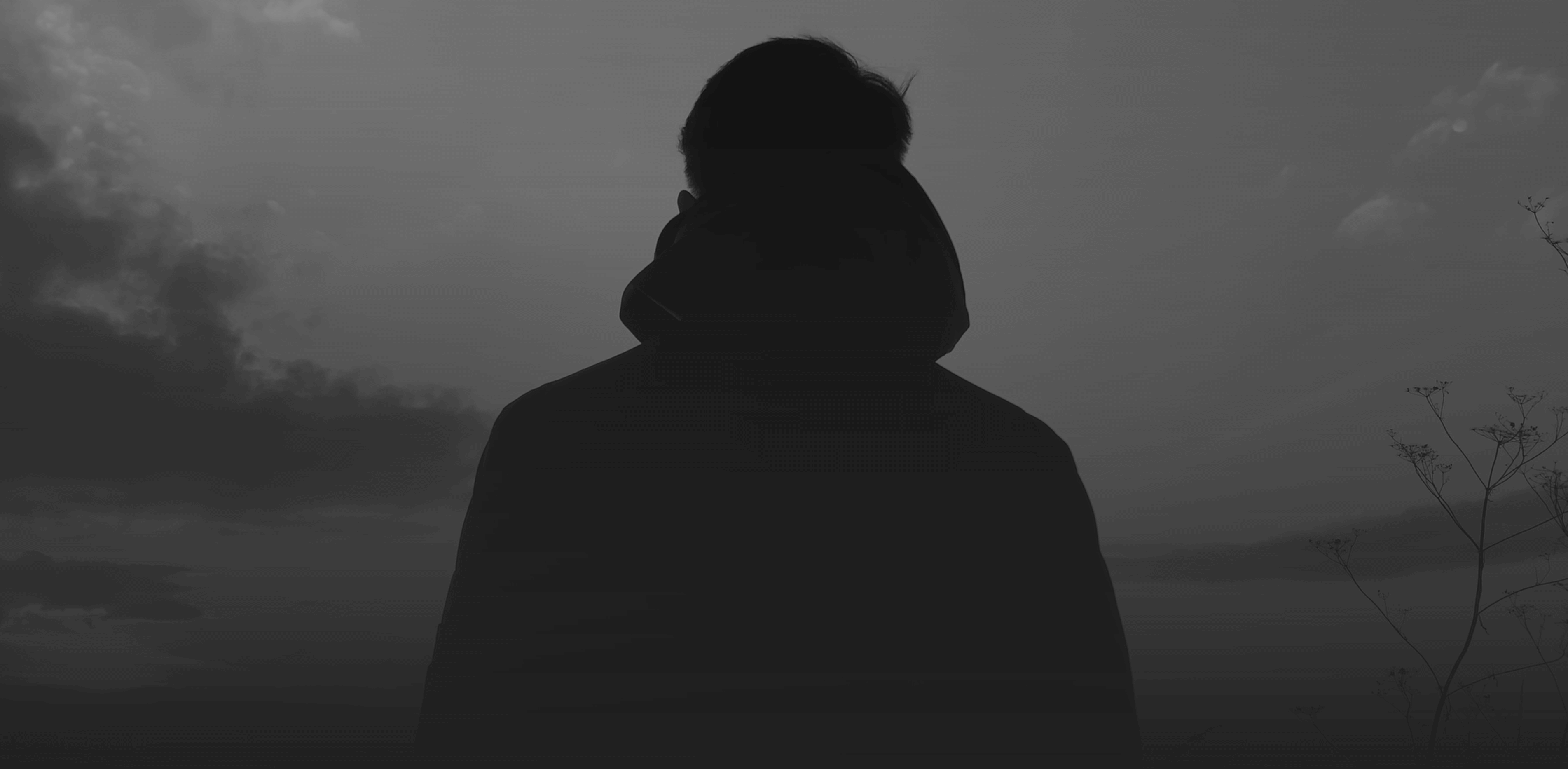 Man with his back turned