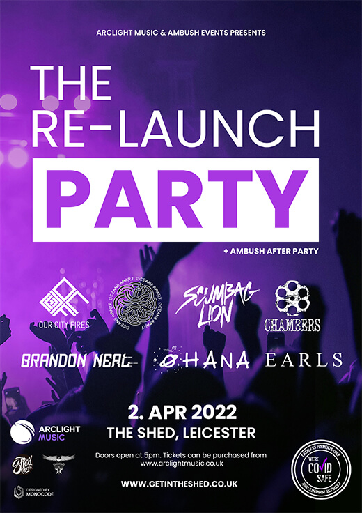 The Relaunch Party feat Out City Fires, Scumbag Lion, Chambersm Ohana and many more