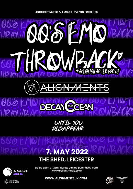 2000's Emo Throwback and Ambush After Party feat Alignments, Decay the Ocean and Until You Disappear