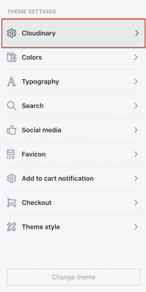 Theme settings Theme settings