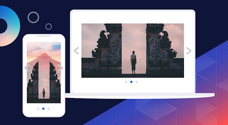 Image showing computer screens with react-responsive-carousel examples