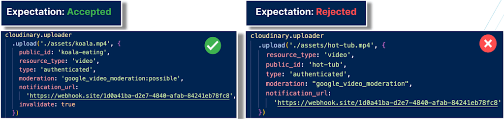 code using Google AI Video Moderation add-on