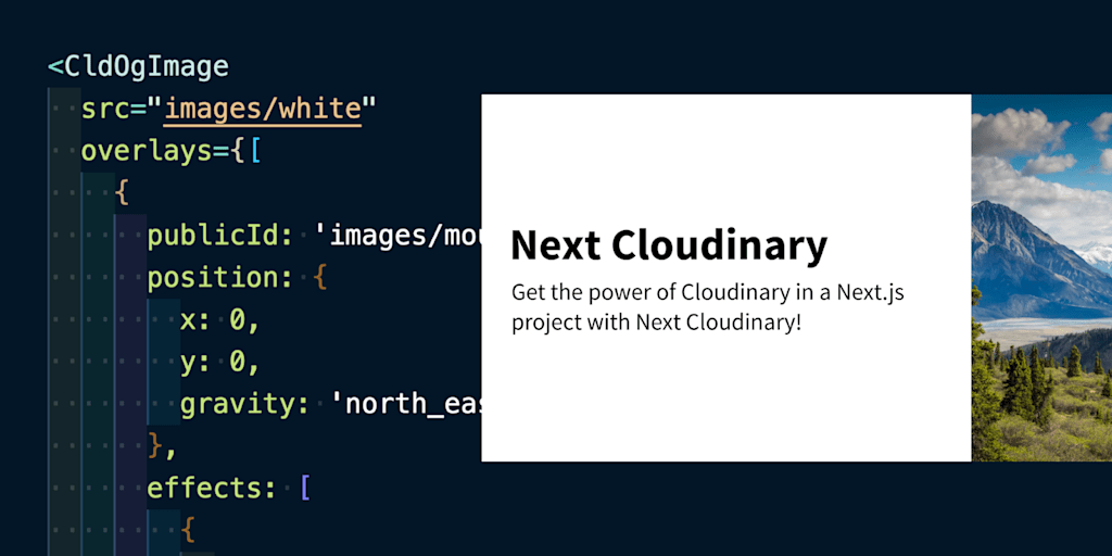 Generating a social media card with Next Cloudinary and CldOgImage