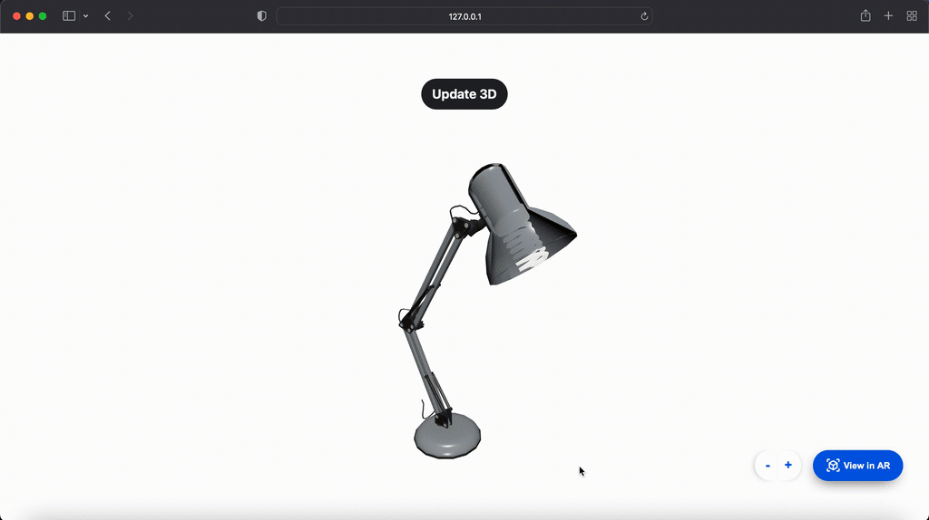 Reactive test of 3d object