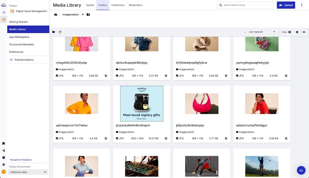 Media library with scraped images